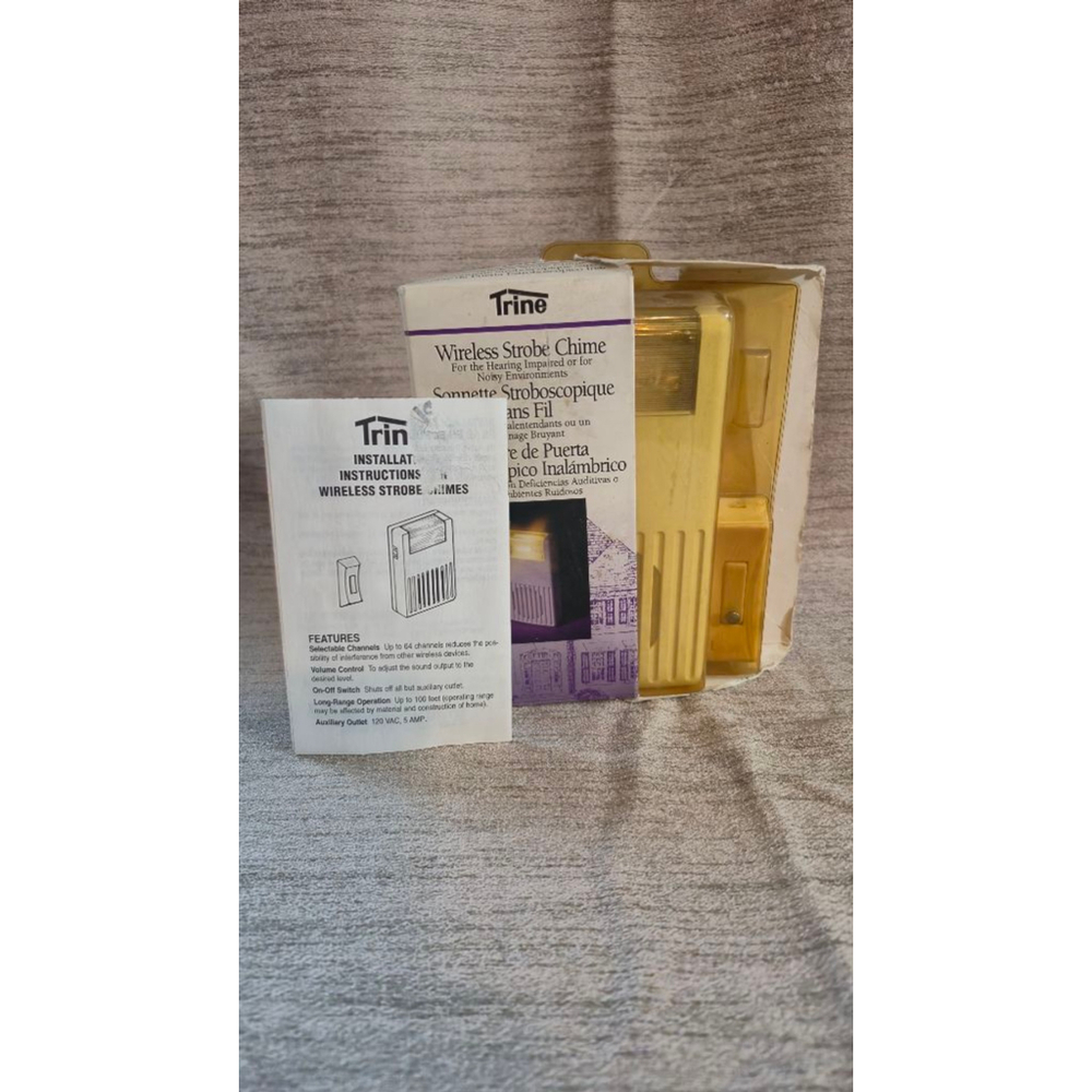 Wireless Strobe Chime Doorbell For Hearing Impaired Disabled NWT Vintage Gift